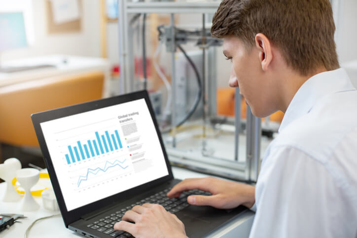 A career college student practicing AI-driven data analysis